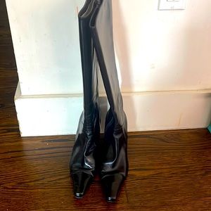 Stuart Weitzman knee high zip up boots with 3 inch heels